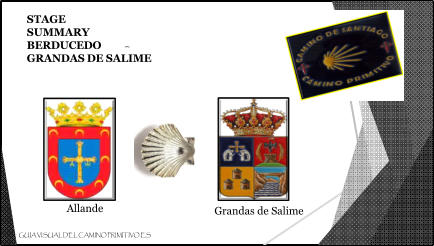 STAGE  SUMMARY  BERDUCEDO  – GRANDAS DE SALIME Allande Grandas de Salime GUIA VISUAL DEL CAMINO PRIMITIVO.ES